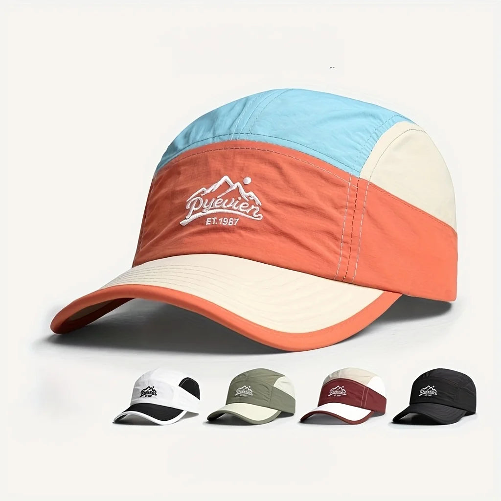 Summer Quick-dry 5-panel Baseball Cap - Korean Color-block Breathable Thin Sunshade Hat, for Men Women Outdoor Activities