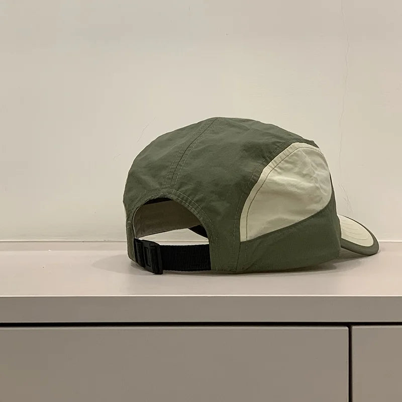Summer Quick-dry 5-panel Baseball Cap - Korean Color-block Breathable Thin Sunshade Hat, for Men Women Outdoor Activities